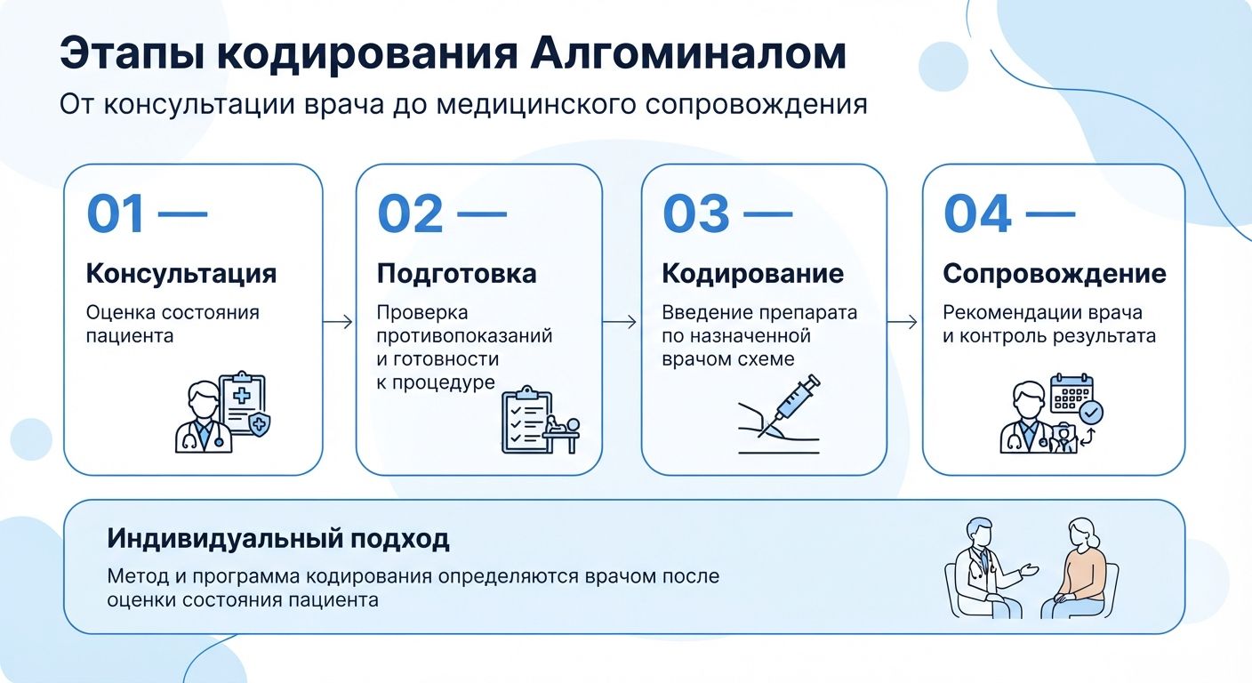 Кодирование препаратом «Алгоминал» Троицке инфографика